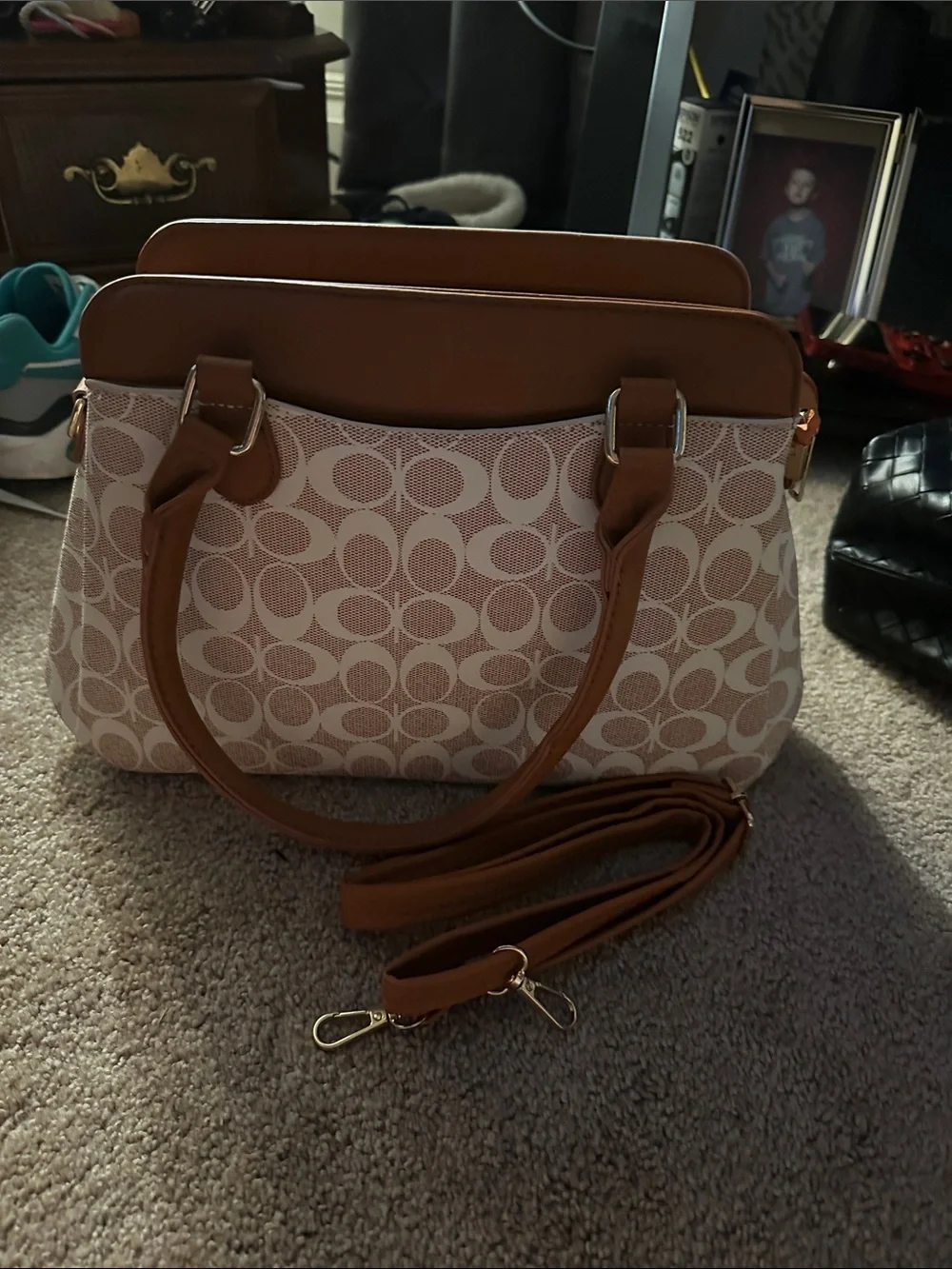 Camel colored purse